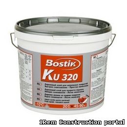 BOSTIK KU 320 Универсальный акриловый эмульсионный клей для напольных покрытий, ведра 20 и 6 кг